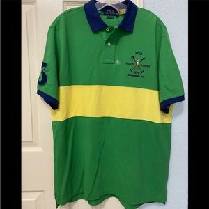 Polo by Ralph Lauren Green and Yellow Men's Shirt